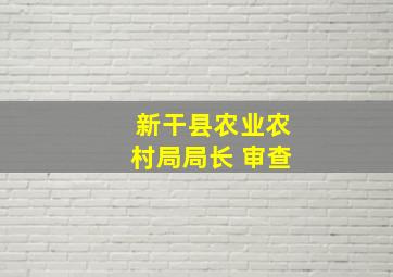 新干县农业农村局局长 审查